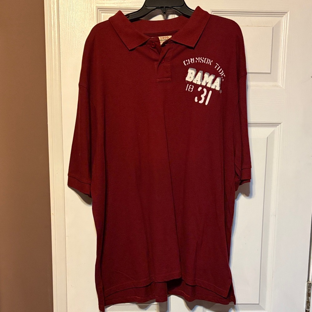 Izod Men’s Crimson/Maroon Polo with BAMA Chest Graphic